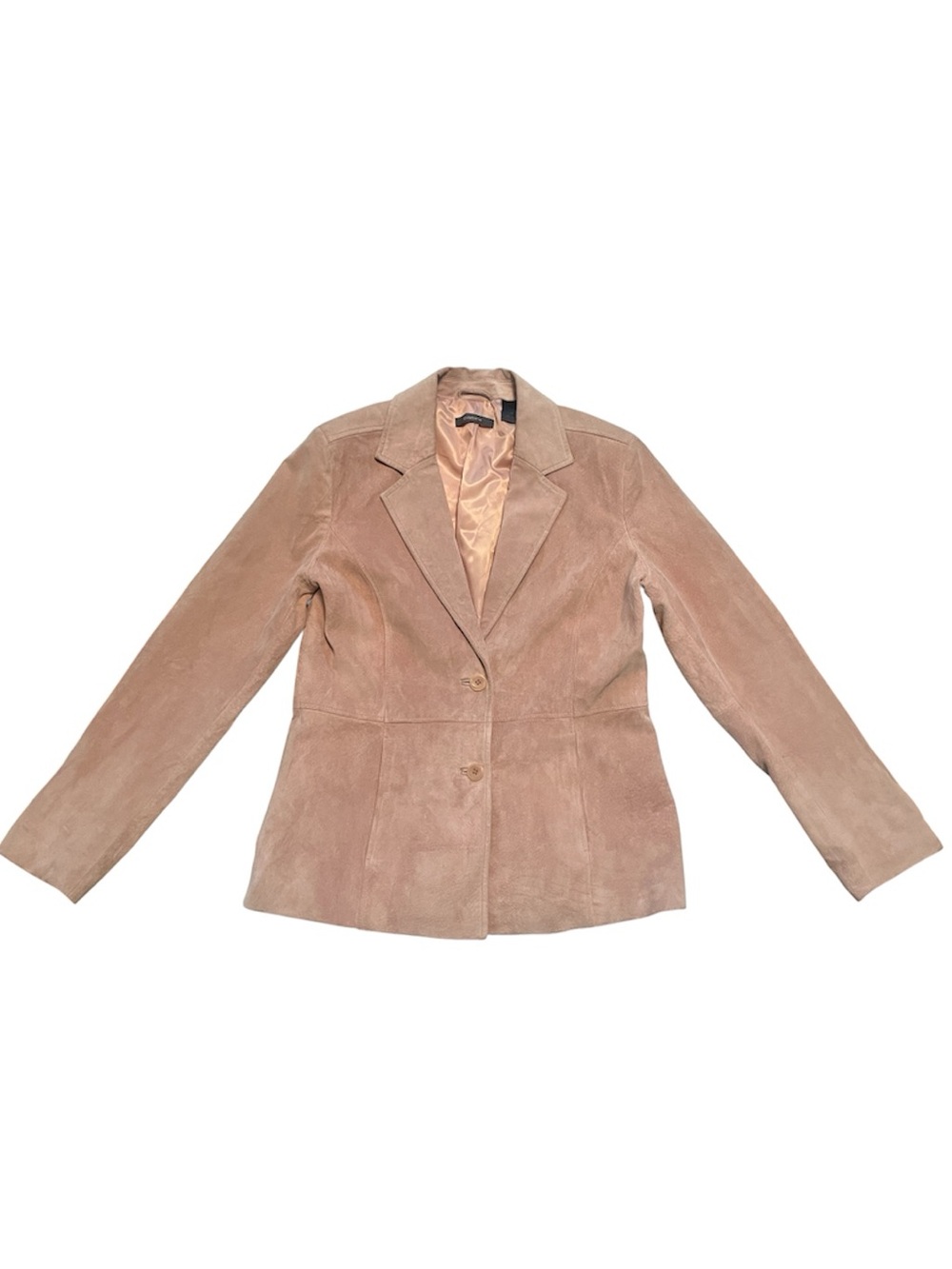 Liz Claiborne Blush Suede Two-Button Blazer